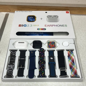 7 Straps watch with ear pods pro 2 Protective Case 49MM 2.3 Inch Screen Smartwatch