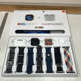 7 Straps watch with ear pods pro 2 Protective Case 49MM 2.3 Inch Screen Smartwatch