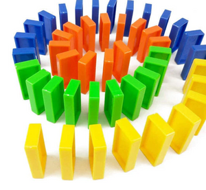 Domino Train with Building and Stacking Blocks Set