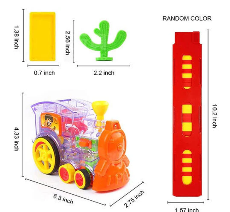 Domino Train with Building and Stacking Blocks Set