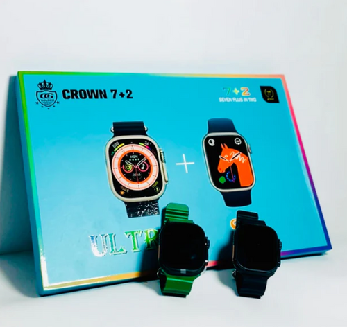 Ultra2 Dual Smart Watch With 7 Straps and Two Dials