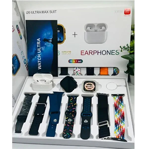 7 Straps watch with ear pods pro 2 Protective Case 49MM 2.3 Inch Screen Smartwatch